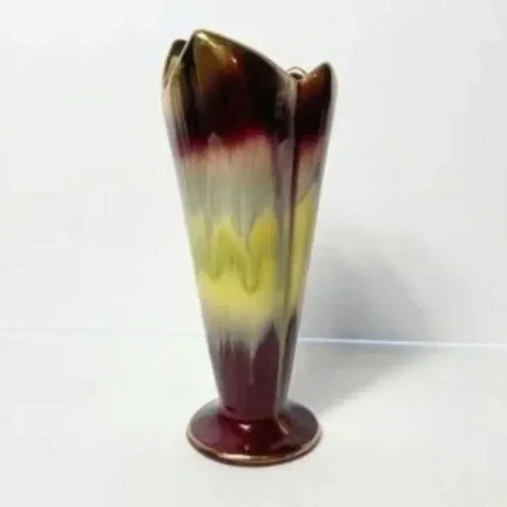 Vintage Bay Keramik Pottery Drip Glaze Vase Multicolor 9